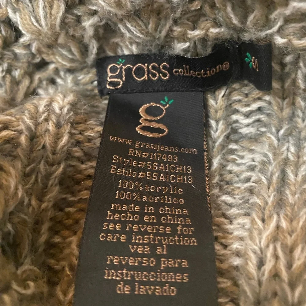 Grass Collection Sweater/Wrap Crochet Collar & Cuffs. Sz Small.